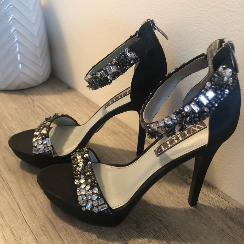 Black, Vera Wang Platform Sandal with Ankle Strap